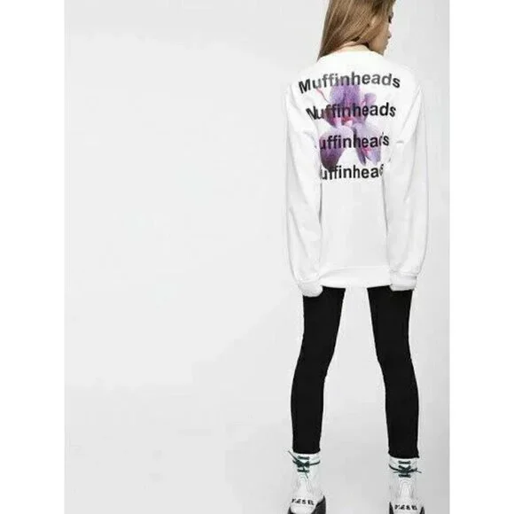 Diesel Womens White F-Just-XA-FL Sweatshirt Sze S - Picture 10 of 11